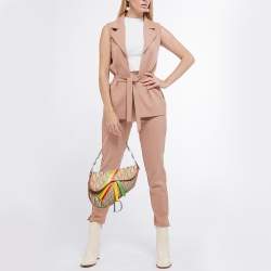 Dior Beige/Multicolor Canvas Diorissimo Rasta Trotter Saddle Bag
