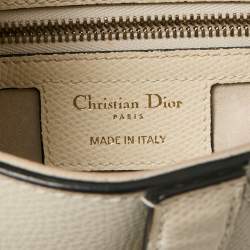 Pre Owned Dior White Leather Saddle Bag