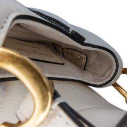 Dior White Micro Goatskin Saddle