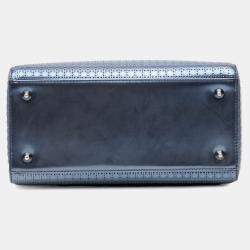 Dior Blue Medium Patent Microcannage Lady Dior