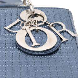 Dior Blue Medium Patent Microcannage Lady Dior
