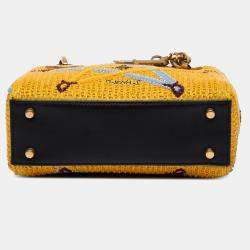 Dior Yellow Mini Embroidered Canvas Swords Lady Dior