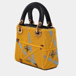 Dior Yellow Mini Embroidered Canvas Swords Lady Dior