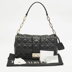 Dior Black Cannage Leather Large Miss Dior Flap Bag