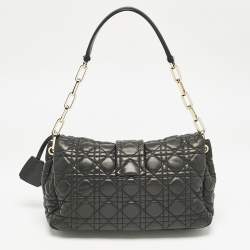 Dior Black Cannage Leather Large Miss Dior Flap Bag