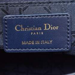 Pre Owned Dior Navy Blue Cannage Leather My ABCDior Lady Dior Tote