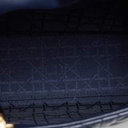 Pre Owned Dior Navy Blue Cannage Leather My ABCDior Lady Dior Tote