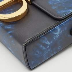 Pre Owned Dior Blue/Black Leather Tie Dye 30 Montaigne Box Bag