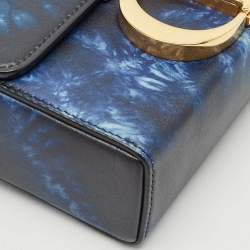 Pre Owned Dior Blue/Black Leather Tie Dye 30 Montaigne Box Bag