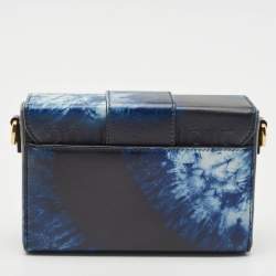 Pre Owned Dior Blue/Black Leather Tie Dye 30 Montaigne Box Bag