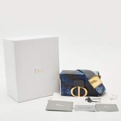 Pre Owned Dior Blue/Black Leather Tie Dye 30 Montaigne Box Bag