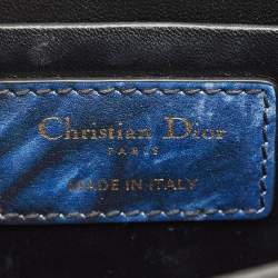Pre Owned Dior Blue/Black Leather Tie Dye 30 Montaigne Box Bag