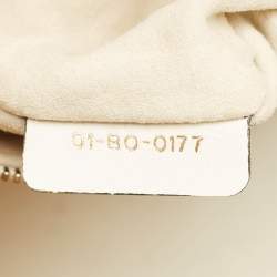 Pre Owned Dior White Cannage Leather Medium Studded Lady Dior Tote