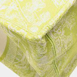 Pre Owned Dior Green Medium Canvas Embroidered Dioriviera Toile De Jouy Book Tote