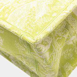 Pre Owned Dior Green Medium Canvas Embroidered Dioriviera Toile De Jouy Book Tote