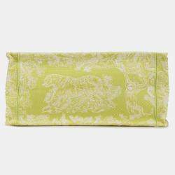 Pre Owned Dior Green Medium Canvas Embroidered Dioriviera Toile De Jouy Book Tote