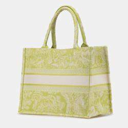 Pre Owned Dior Green Medium Canvas Embroidered Dioriviera Toile De Jouy Book Tote