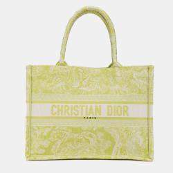 Pre Owned Dior Green Medium Canvas Embroidered Dioriviera Toile De Jouy Book Tote