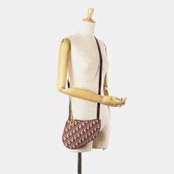 Dior Red Oblique Canvas Saddle Triple Zip Crossbody