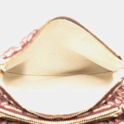 Dior Red Oblique Canvas Saddle Triple Zip Crossbody