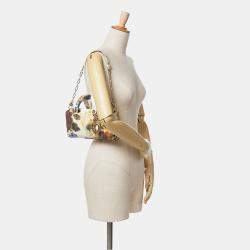 Dior White Small Leather Floral Print Lady D Joy