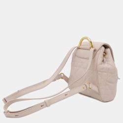 Dior Pink Macrocannage Lambskin Small Dior Caro Backpack 