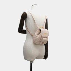 Dior Pink Macrocannage Lambskin Small Dior Caro Backpack 