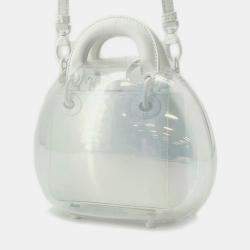 Dior White Leather Mariko Mori Lady Dior Capsule Bag