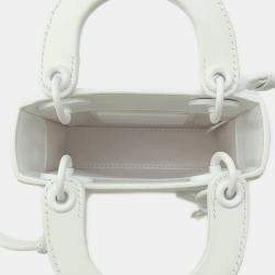 Dior White Leather Mariko Mori Lady Dior Capsule Bag