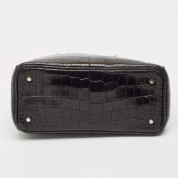Dior Black Crocodile Mini Diorissimo Tote
