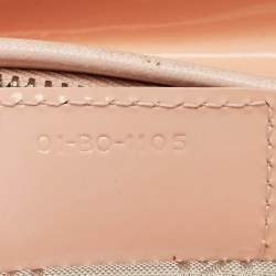 Dior Peach Cannage Patent Leather Medium Lady Dior Tote