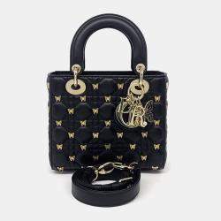 Dior Black Leather Cannage Lady Small Bag