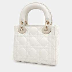 Pre Owned Dior White Leather Lady Mini Bag