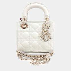 Pre Owned Dior White Leather Lady Mini Bag