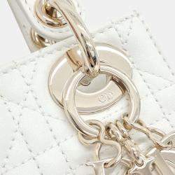 Pre Owned Dior White Leather Lady Mini Bag