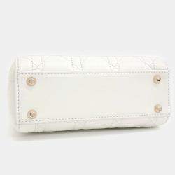 Pre Owned Dior White Leather Lady Mini Bag