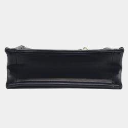 Dior Black Leather Book Tote Mini Strap Bag