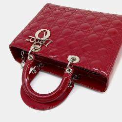 Dior Red Patent Leather Lady Large Bag