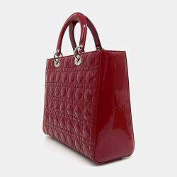 Dior Red Patent Leather Lady Large Bag