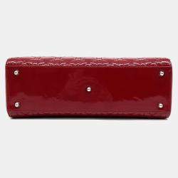 Dior Red Patent Leather Lady Large Bag