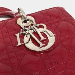 Dior Red Patent Leather Lady Large Bag