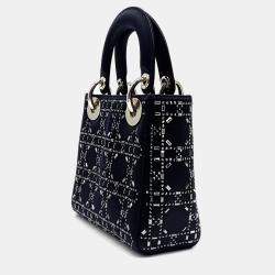 Dior Black Leather and Satin  Lady Mini Bag
