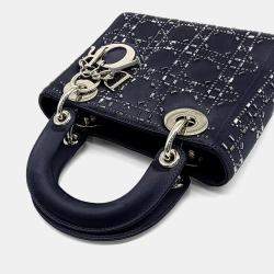 Dior Black Leather and Satin  Lady Mini Bag