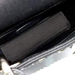 Dior Black Leather and Satin  Lady Mini Bag