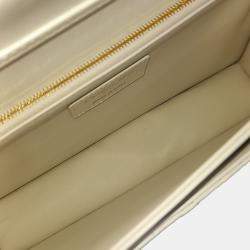 Dior White Leather Miss Dior Top Handle Clutch and Crossbody Bag