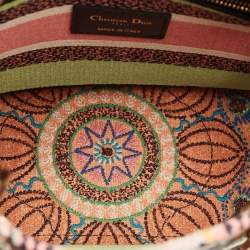 Dior Multicolor Embroidered Canvas Medium Lady D-Lite Tote