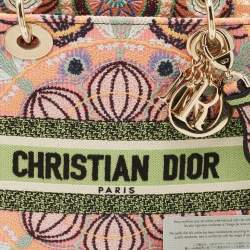 Dior Multicolor Embroidered Canvas Medium Lady D-Lite Tote