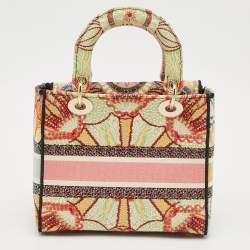 Dior Multicolor Embroidered Canvas Medium Lady D-Lite Tote