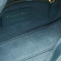 Dior Blue/White Fabric Mini Crystal Studded Lady Dior Tote