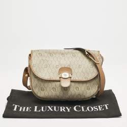 Dior Tan/Beige Diorissimo Coated Canvas Flap Shoulder Bag